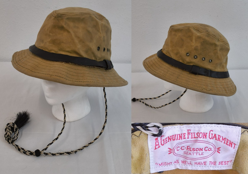 A Genuine Filson Garment C.C. Filson Co. Seattle Oil Cloth Hat Men's M #W5344